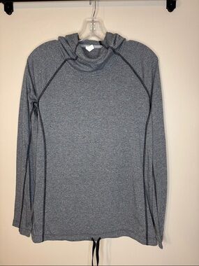 Under Armour Heathered Gray Hooded Performance Shirt L